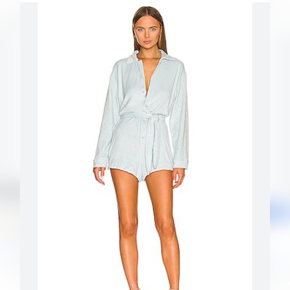 Light Blue Santos Swimsuit Romper/Cover Up - Mikoh